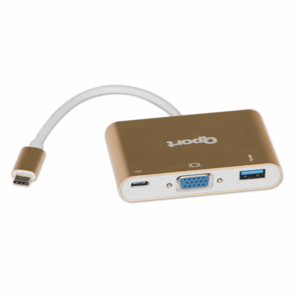 QPORT (Q-TV03) TYPE-C TO VGA/USB3.0/TYPE-C(F) CEVIRICI - 8