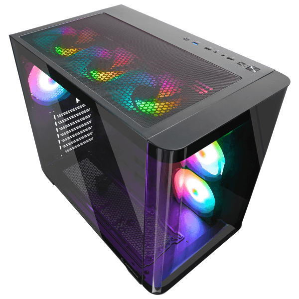 RAMPAGE LOOPY PLUS SİYAH 7*12CM ARGB FAN 950W 80 PLUS STANDART TEMPERLI CAM ATX MID-T GAMING OYUNCU KASASI - 9