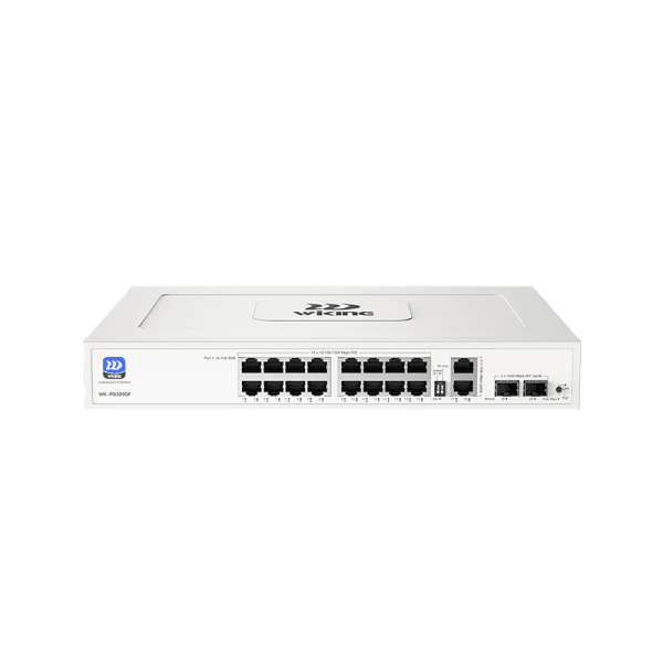 WIKING WK-PS320GF 16 PORT 1000MBPS POE + 2 PORT 1000MBPS ETHERNET UPLINK + 2 PORT 1000MBPS SFP 185W POE SWITCH - 6