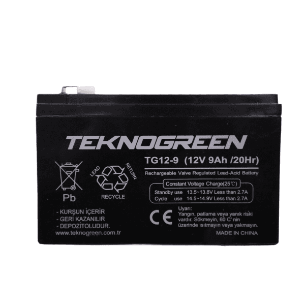 TEKNOGREEN TG12-9 12V 9AH 20HR BAKIMSIZ KURU AKÜ (K.10) (2016192) - 4