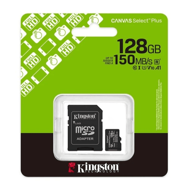 KINGSTON CANVAS SDCS3/128GB 128 GB SELECT PLUS GEN3 MICRO SDXC UHS-I 150MB/S - 2