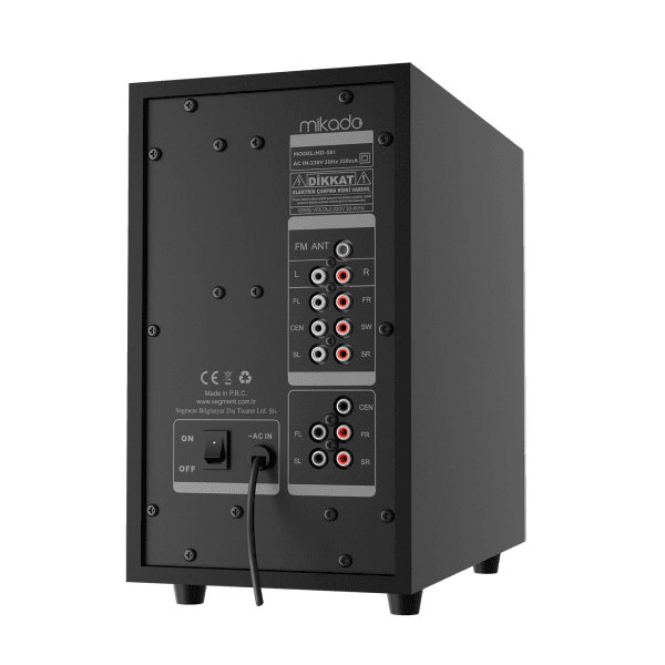 MIKADO MD-582BT 5+1 110W SİYAH USB+SD+FM DESTEKLİ MULTIMEDIA BLUETOOTH SPEAKER - 12