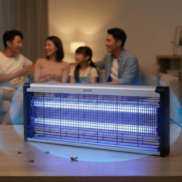 ASONIC S28 ÇİFT CAM LED ZİNCİR ASKILI SANAYİ TIPI SİNEK ÖLDÜRÜCÜ XXXL BOY 40W+ 2000V - 15