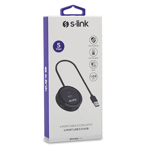 S-LINK SW-U300 4 PORT USB 3.0 GRİ USB HUB ÇOKLAYICI - 6