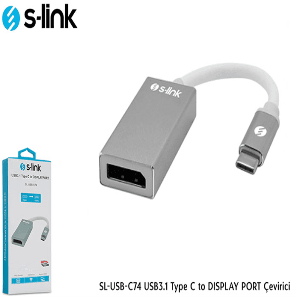 S-LINK SL-USB-C74 USB3.1 TYPE C TO DISPLAY PORT ÇEVIRICI - 5