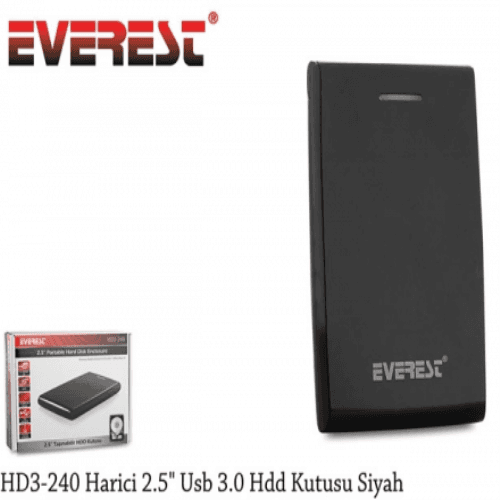 EVEREST HD3-240 HARİCİ 2.5 USB 3.0 HDD KUTUSU SİYAH - 2