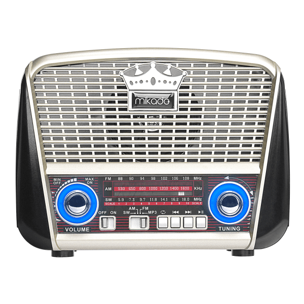 MIKADO MDR-8BT PLUS SIYAH/ALTIN KLASIK RADYO SOLAR PANELLI USB-TF DESTEKLI BLUETOOTH - 4