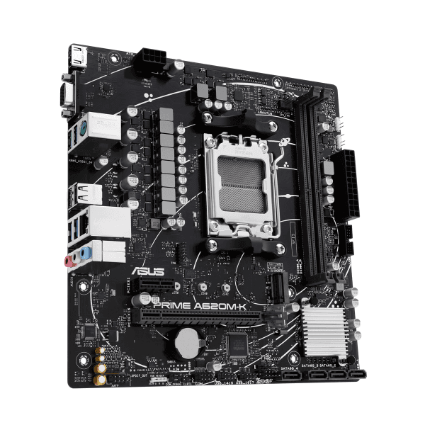 ASUS MB PRIME A620M-K AMD A620 AM5 DDR5 6400 HDMI VGA M2 USB3.2 AURA RGB MATX 96GB KADAR RAM DESTEĞI ASUS 5X PROTECTION III - 10