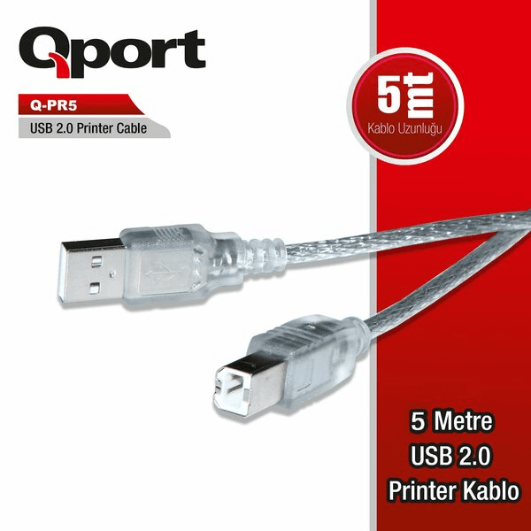QPORT (Q-PR5) USB2.0 5M YAZICI KABLOSU - 2