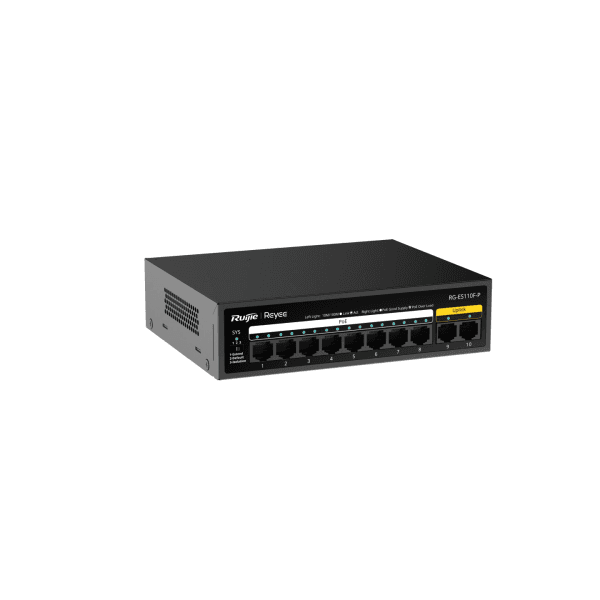 RUIJIE REYEE RG-ES110F-P 8 PORT 10/100 8 PORT POE 2 PORT FAST ETHERNET UPLINK 110W YONETILEMEZ DESKTOP SWITCH - 9