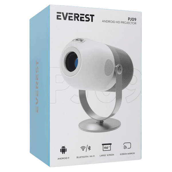 EVEREST PJ09 BEYAZ MINI TAŞINABILIR 1280*720P 4500 LÜMEN 150 ANSIL ANDROID 9.0 EKRAN YANSITMALI METAL TRIPODLU HD PROJEKSİYON - 13