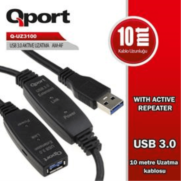 QPORT (Q-UZ3100) USB 3.0 10MT UZATMA KABLOSU YENILEYICI - 2