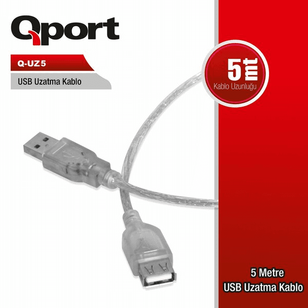 QPORT (Q-UZ5) 5MT USB UZATMA KABLOSU - 2