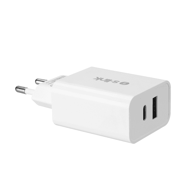 S-LINK SL-EC60 20W PD3.0/QUICK CHARGE QC3.0 TYPE USB-C +USB A HIZLI BEYAZ EV ŞARJ ADAPTÖR - 5