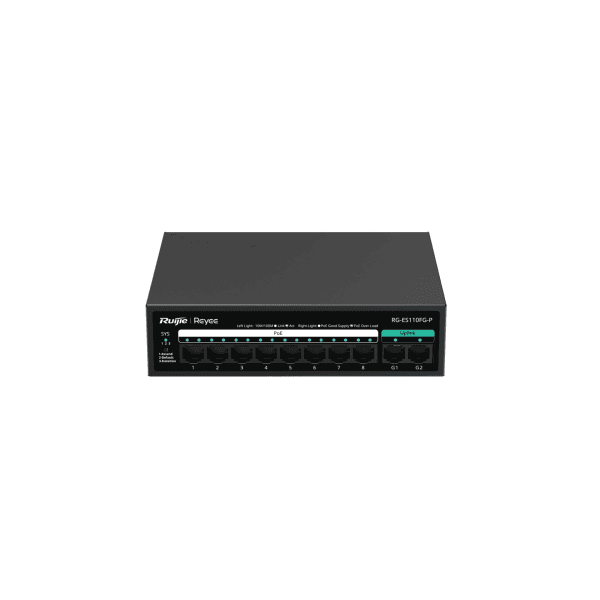 RUIJIE REYEE RG-ES110FG-P 8 PORT 10/100 8 PORT POE 2 PORT GIGABIT UPLINK 110W YONETILEMEZ DESKTOP SWITCH - 7