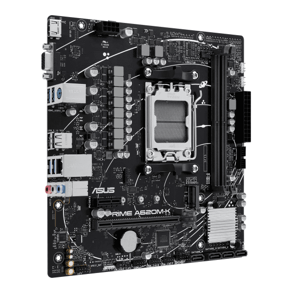 ASUS MB PRIME A620M-K AMD A620 AM5 DDR5 6400 HDMI VGA M2 USB3.2 AURA RGB MATX 96GB KADAR RAM DESTEĞI ASUS 5X PROTECTION III - 9