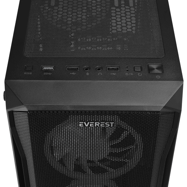 EVEREST X-RACER PEAK 600W TEMPERLI CAMLI 4*12CM RGB FAN ATX MID-T GAMING OYUNCU KASASI - 11