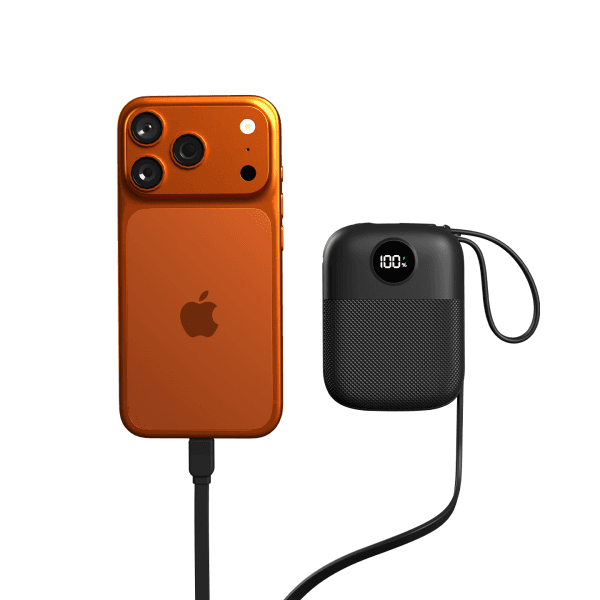 S-LINK MP110 10000MAH PD22.5W TYPE-C+LIGHTNING KABLOLU SİYAH LCD TAŞINABİLİR PİL ŞARJ CİHAZI POWERBANK - 12