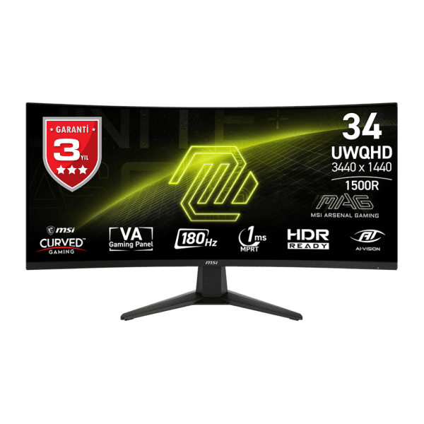 MSI 34 MAG 346CQ 3440x1440 (UWQHD) 21:9 CURVE 1500R VA 180HZ 1MS (MPRT) FREESYNC PREMIUM GAMING MONITOR - 7