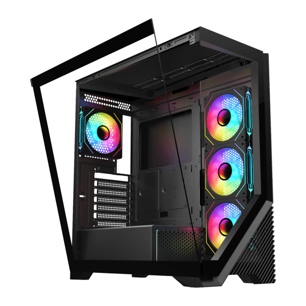 VENTO VG4202FL  650W RGB TEMPERLİ CAM USB 3.0 MESH SİYAH ATX GAMING KASA - 14