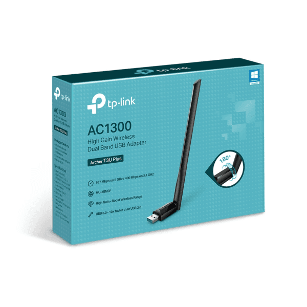 TP-LINK Archer T3U PLUS AC1300 HIGH GAIN DUAL BAND Wi-Fi USB ADAPTER - 4