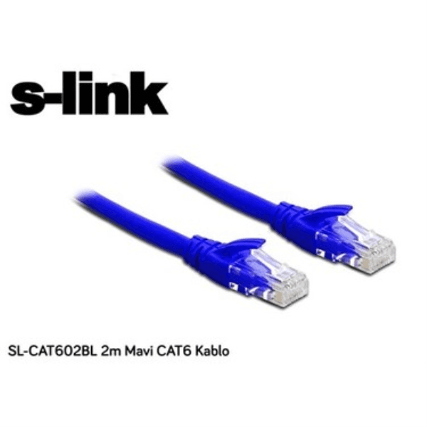 S-LINK SL-CAT602BL 2M CAT6 KABLO MAVİ - 2