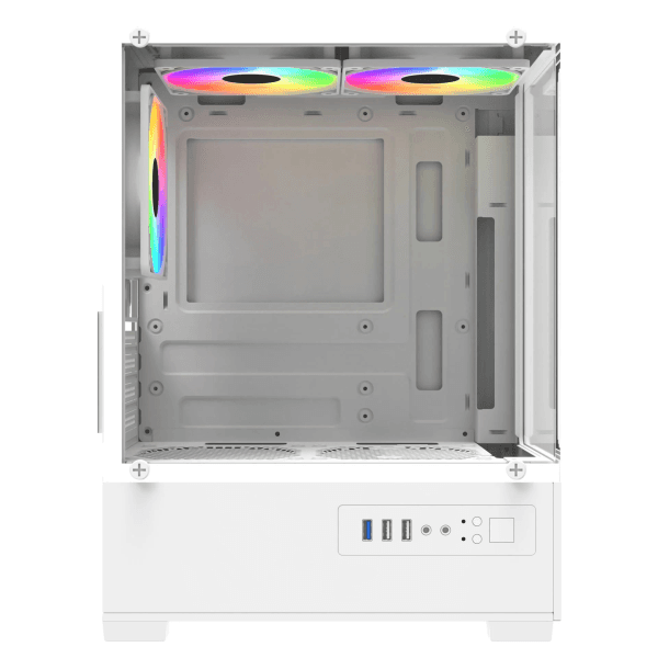 POWERBOOST PB-M5001W 500W 3*12CM RAINBOW FANLI USB 3.0 SEAVIEW M-ATX GAMING BEYAZ KASA (JBST-PBM5001W) - 8