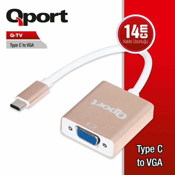 QPORT (Q-TV) TYPE-C TO VGA CEVIRICI - 4