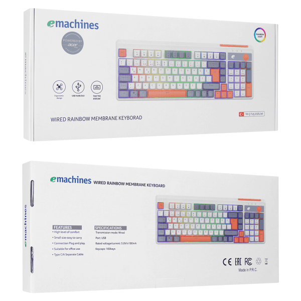 ACER EMACHINES EAK860 BEYAZ USB RAINBOW AYDINLATMALI Q STANDART KOMPAKT KLAVYE - 6
