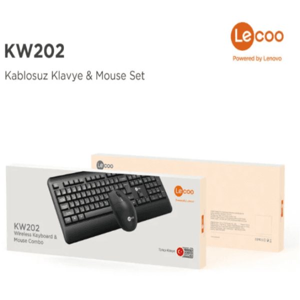 LECOO KW202 (SİYAH) KABLOSUZ TÜRKÇE Q KLAVYE & MOUSE SET - 5