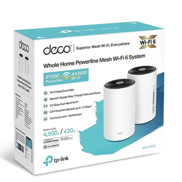 TP-LINK DECO PX50 (2-PACK) AX3000-G1500 MBPS POWERLINE MESH TUM EV WI-FI 6 SİSTEMİ - 6