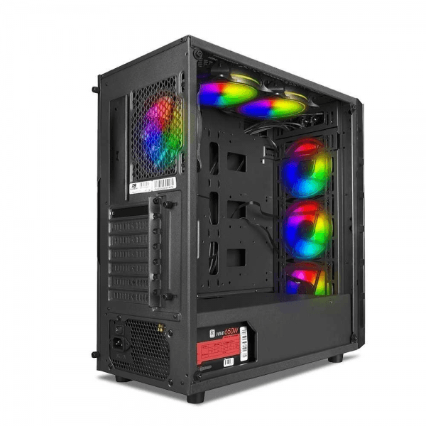 POWERBOOST X59RGB 650W 80+ USB 3.0 TEMPERED GLASS 6XRGB FANLI GAMING KASA - 9