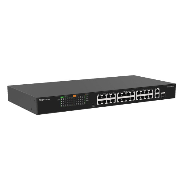 RUIJIE REYEE RG-ES126FGS-P 26 PORT 10/100 FAST ETHERNET TAK ÇALIŞTIR SWITCH 2 GIGABIT UPLINK 1 GIGABIT COMBO 24 PORT POE+ 370 - 10