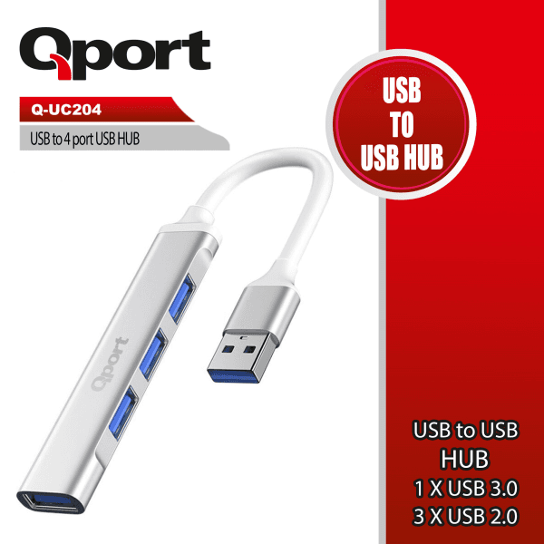 QPORT Q-UC204 USB TO 4 PORT METAL USB ÇOKLAYICI - 2