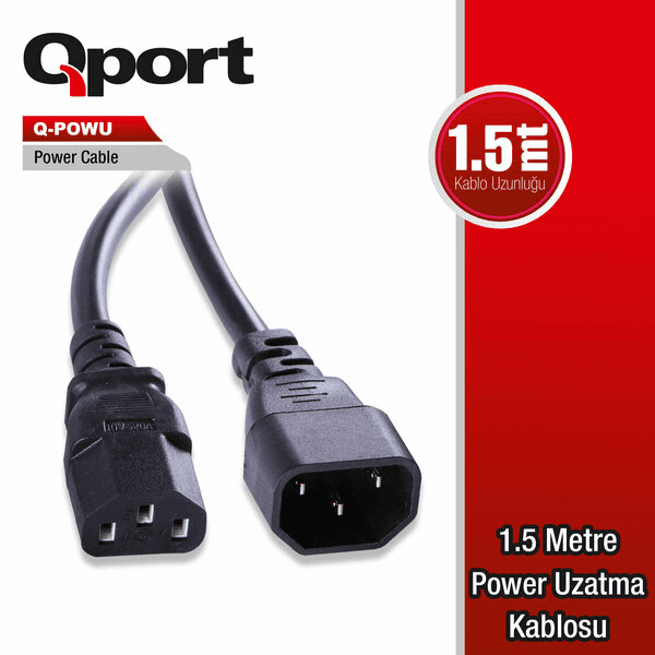 QPORT (Q-POWU) 1.5M POWER UZATMA KABLOSU - 4