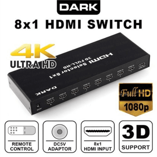 DARK 8 GİRİŞ 1 ÇIKIŞ KUMANDALI HDMI DK-HD-SW8X1 - 2