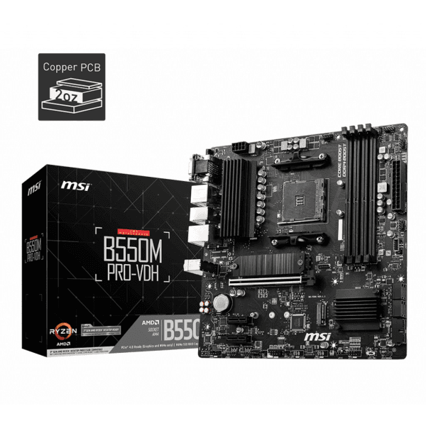 MSI B550M PRO-VDH AM4 DDR4 4400(OC) HDMI DP VGA M.2 USB3.2 MATX - 3