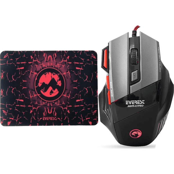 EVEREST SGM-X7 PRO  SİLVER 7200 DPİ MAKROLU USB OYUNCU 2 İN 1 PAD + MOUSE - 4