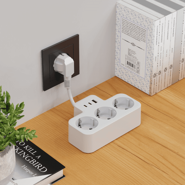 S-LINK PRZ07 BEYAZ 3 SOKETLİ 15MM 1 USB 2 TYPE-C PD20W 1050 JOULE TAM BAKIR KABLOLU AKIM KORUMALI PRİZ - 12