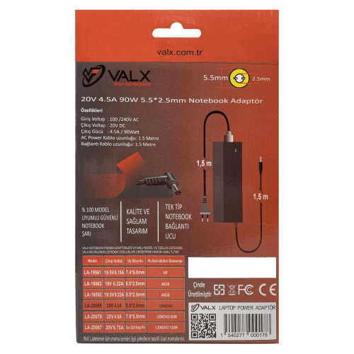 VALX LA-20055 20V 4.5A 5.5x2.5 LENOVO ADAPTÖR - 6
