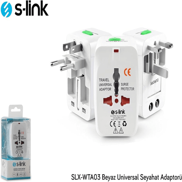 S-LINK SLX-WTA03 BEYAZ UNIVERSAL SEYAHAT ADAPTORU - 2