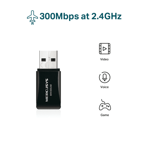 TP-LINK MERCUSYS MW300UM 300Mbps KABLOSUZ USB ADAPTÖR - 6