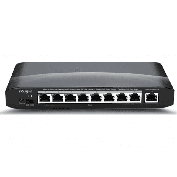 RUIJIE RG-ES109G-LP-L 8 PORT + 1 PORT UPLINK 10/100/1000 8 PORT POE 54W YONETILEMEZ DESKTOP SWITCH - 2