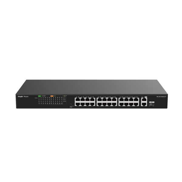 RUIJIE REYEE RG-ES126FGS-P 26 PORT 10/100 FAST ETHERNET TAK ÇALIŞTIR SWITCH 2 GIGABIT UPLINK 1 GIGABIT COMBO 24 PORT POE+ 370 - 11