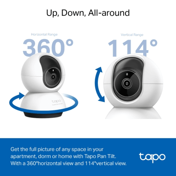 TP-LINK TAPO TC72 PAN/TILT AI EV GÜVENLİĞI WI-FI 2K KAMERA - 8