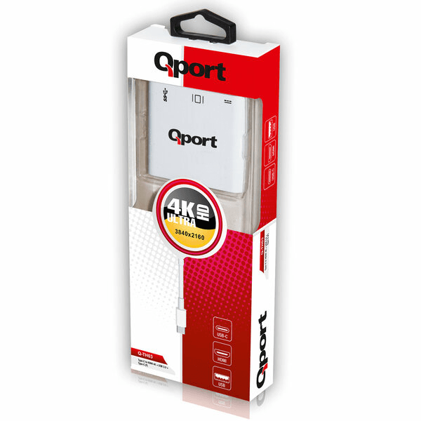 QPORT (Q-TH03) TYPE-C TO HDMI/USB3.0/TYPE-C(F) CEVIRICI - 6