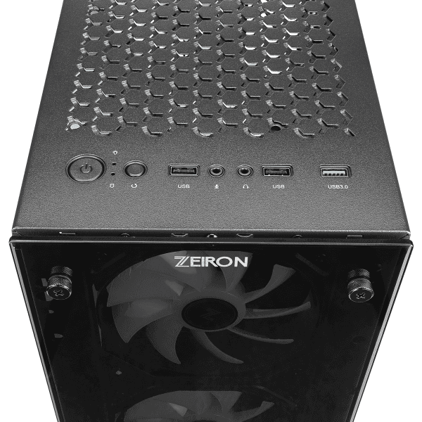ZEIRON Z-MASTER X100 TEMPERED GLASS 4*SABIT RAINBOW FAN 2*USB2.0+USB3.0+HD AUDIO MID-TOWER GAMING OYUNCU KASASI - 11