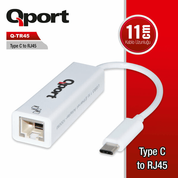 QPORT (Q-TR45) TYPE-C TO RJ45 ETHERNET CEVIRICI - 4