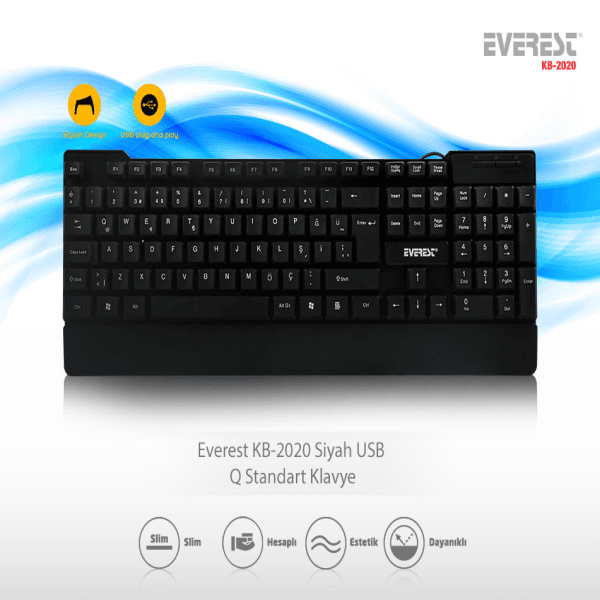 EVEREST KB-2020 SİYAH USB Q STANDART KLAVYE - 4