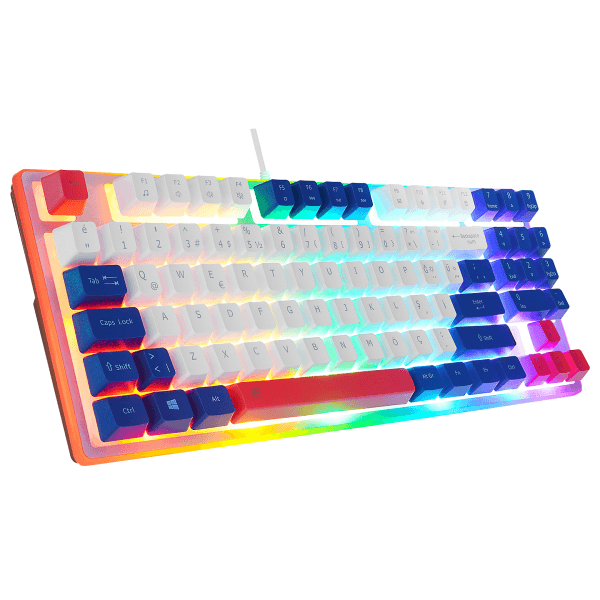 ACER EMACHINES EAK216 BEYAZ/MAVİ/KIRMIZI USB RAINBOW AYDINLATMALI Q STANDART TKL KLAVYE - 6